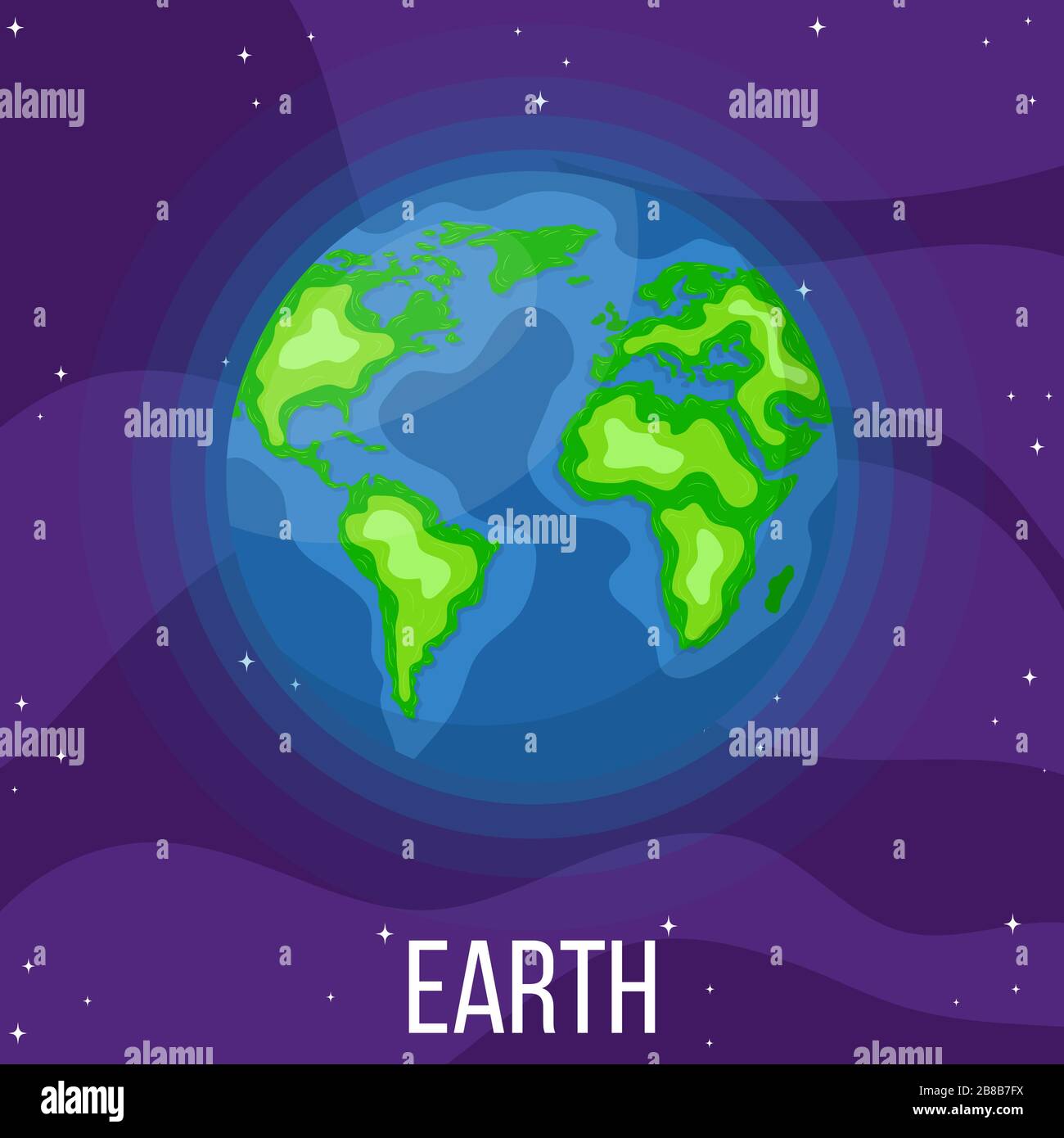 Earth planet in space. Colorful universe with earth. Cartoon style vector  illustration for any design Stock Vector Image & Art - Alamy