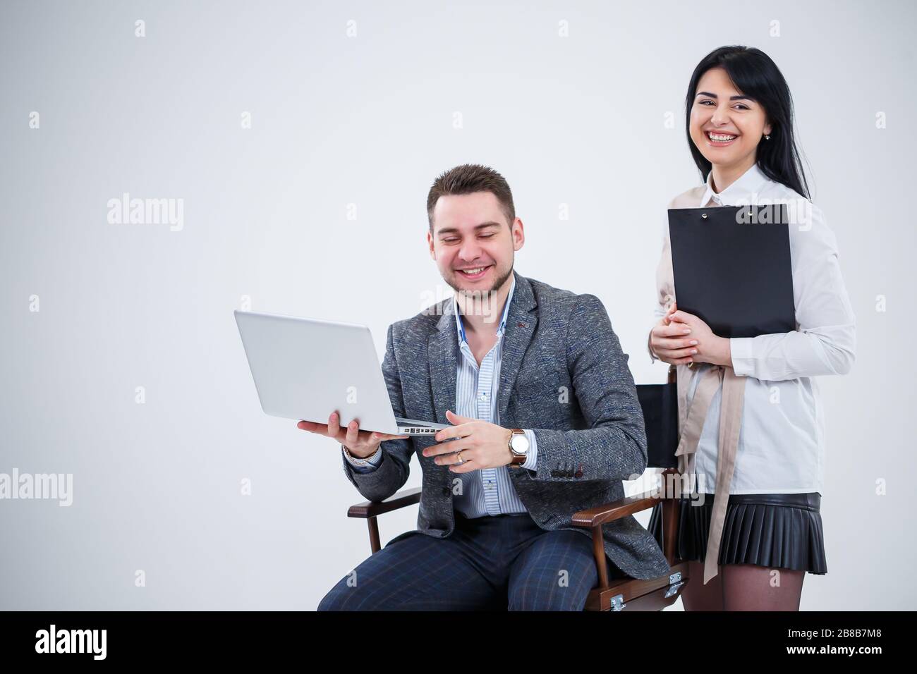 Female boss talks new project hi-res stock photography and images - Alamy