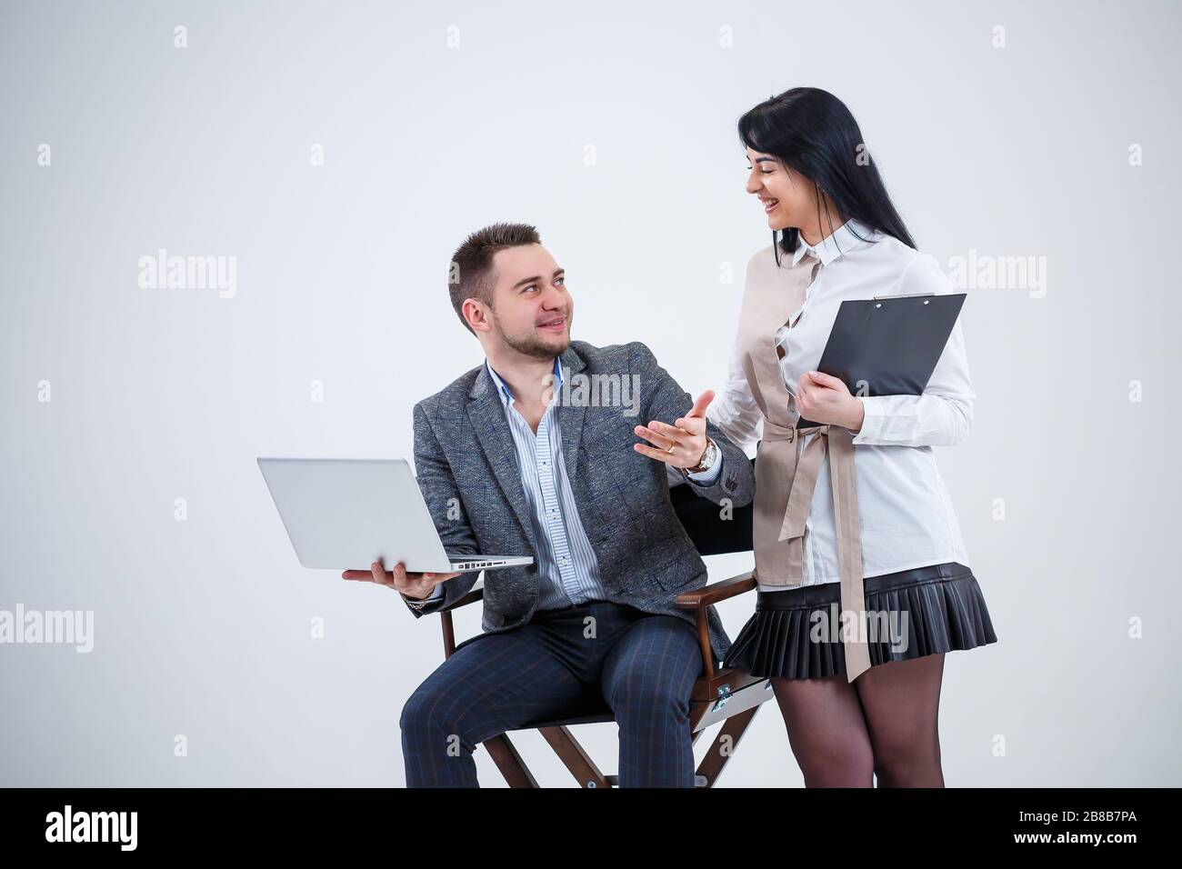 Female boss talks new project hi-res stock photography and images - Alamy