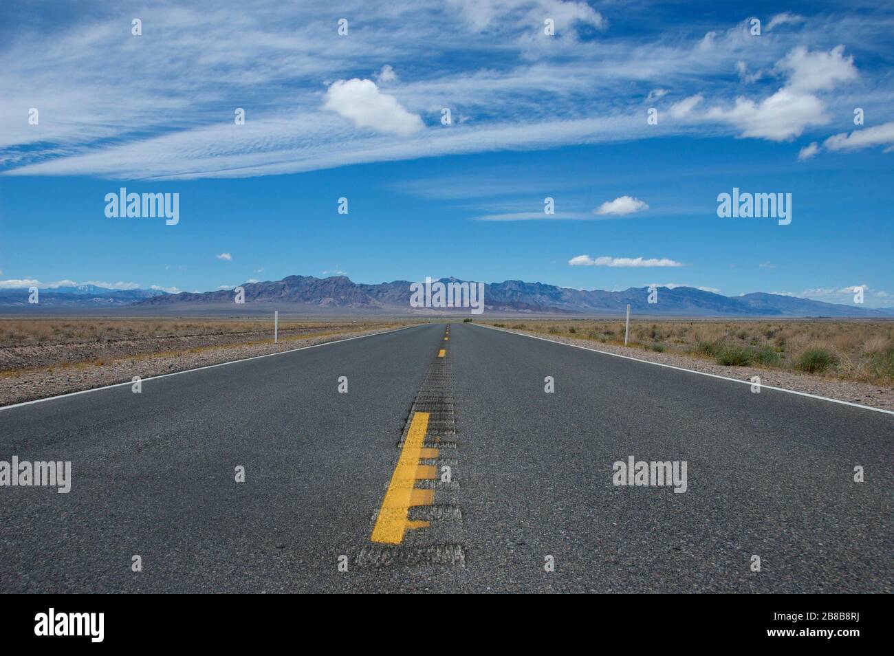 The open road in central California Stock Photo