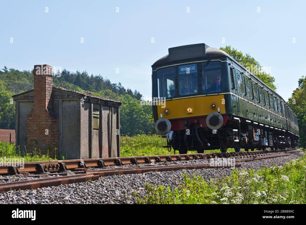 a diesel-multiple unit (DMU) on the West Somerset Railway near ...