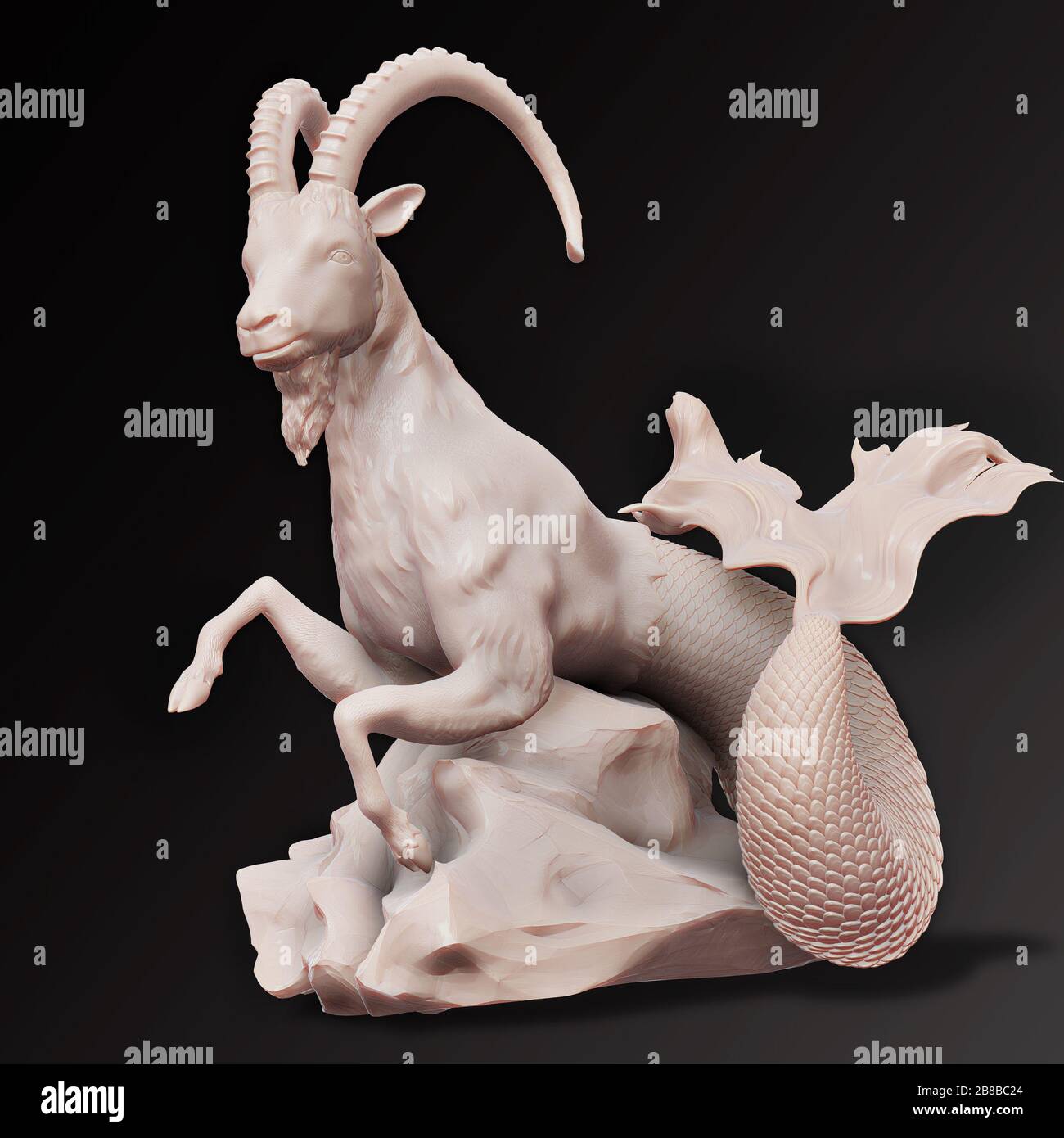 Capricorn figurine isolated on black background Stock Photo - Alamy