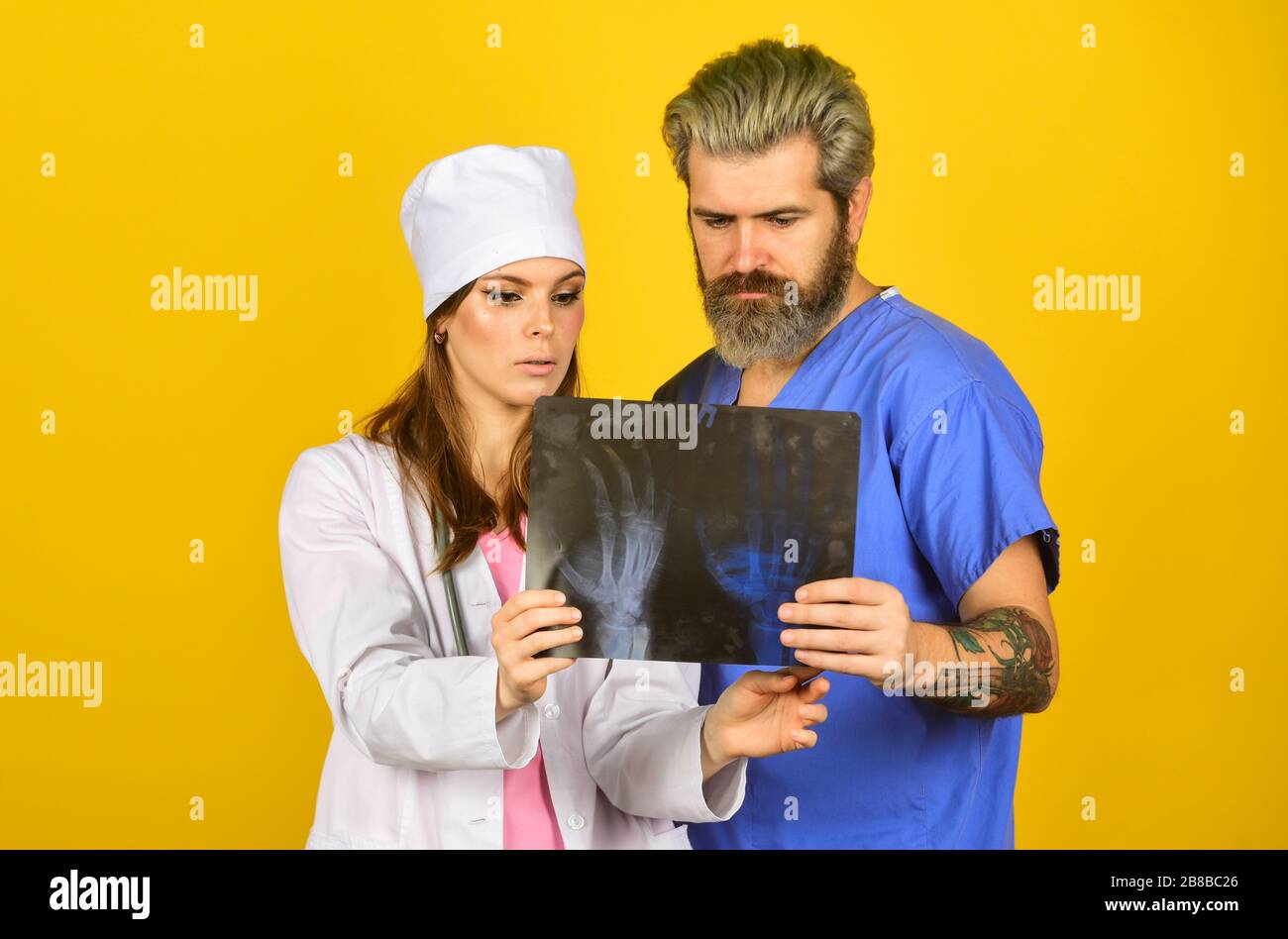 Medical consultation. Diagnostics bone damage. Radiographs tomography