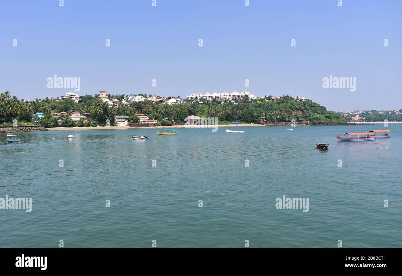 landscape view of the ocean ,near dona paula Stock Photo Alamy
