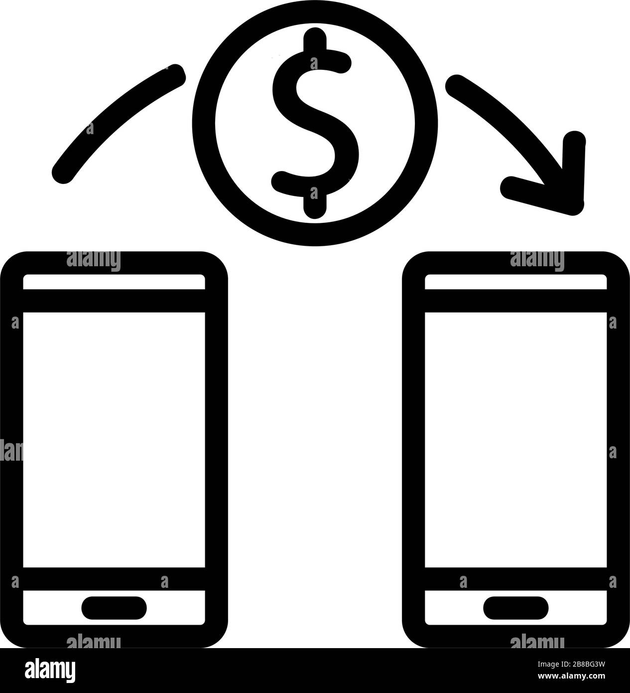 telephone money transfer icon vector outline illustration Stock Vector ...