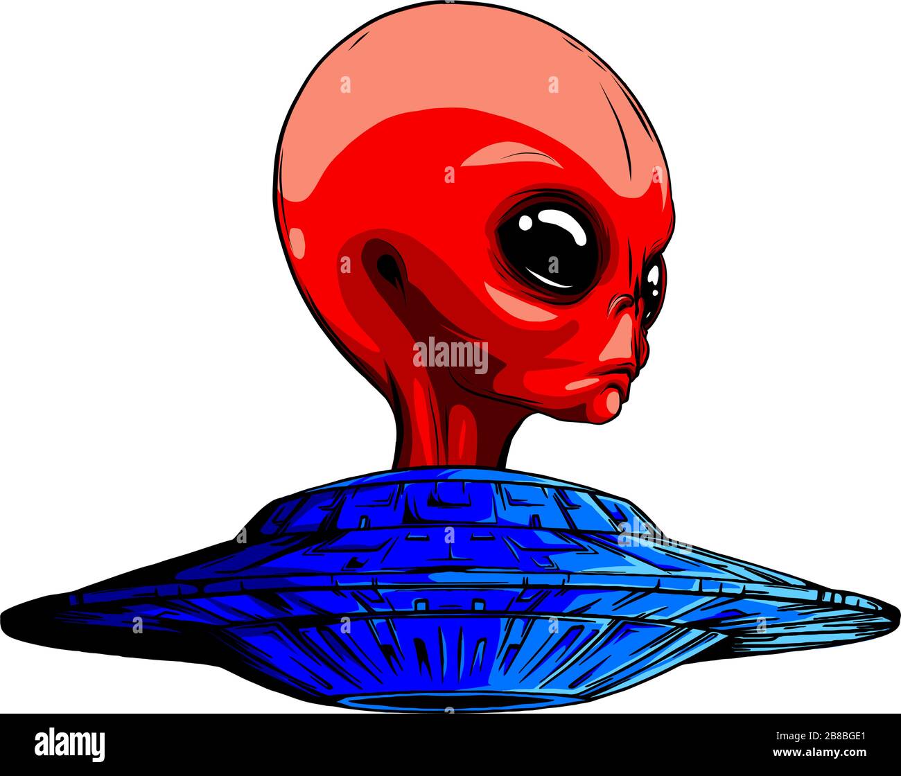 Alien head ufo vector illustration design art Stock Vector