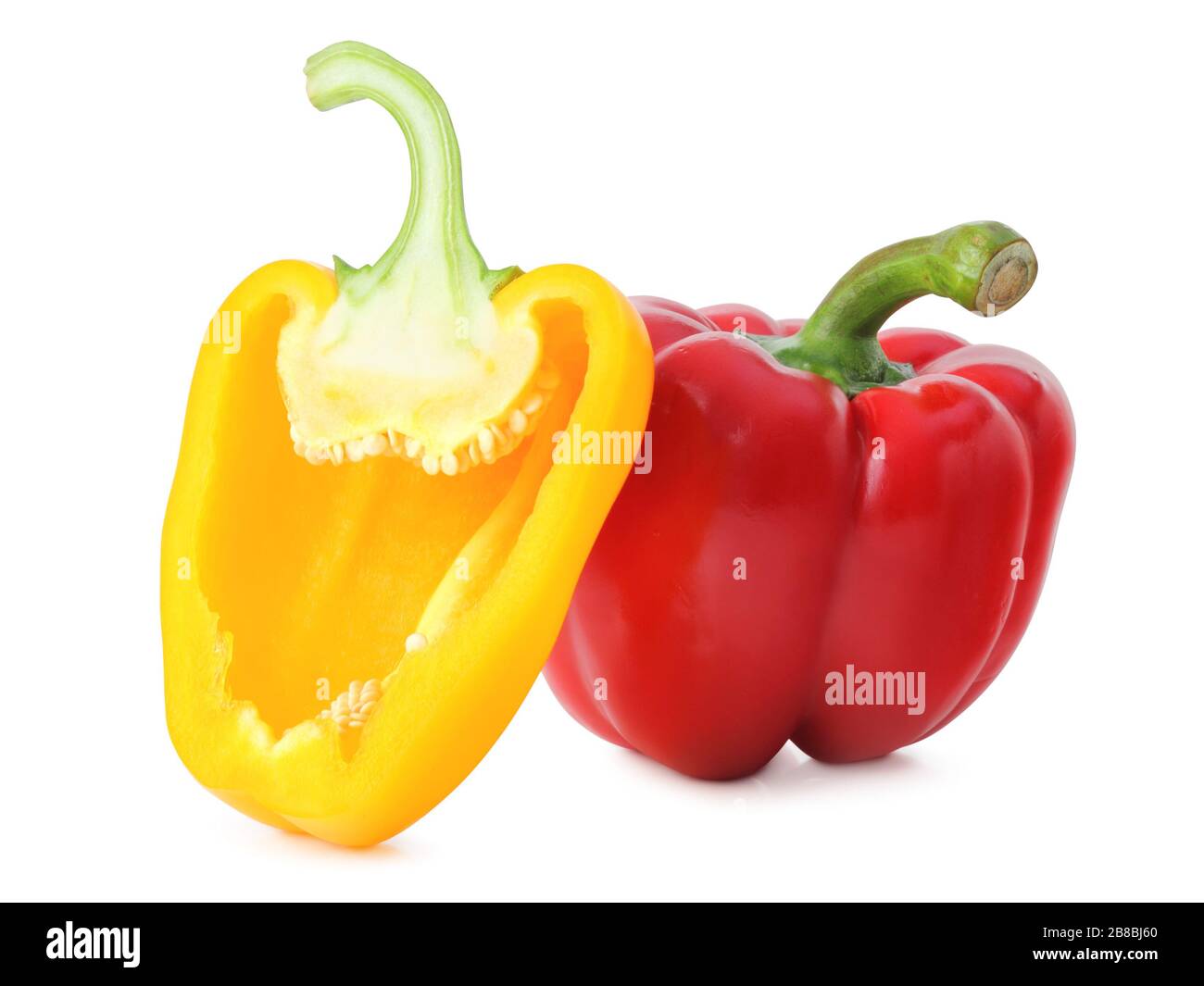 Fresh paprika (Capsicum) isolated on white background, including