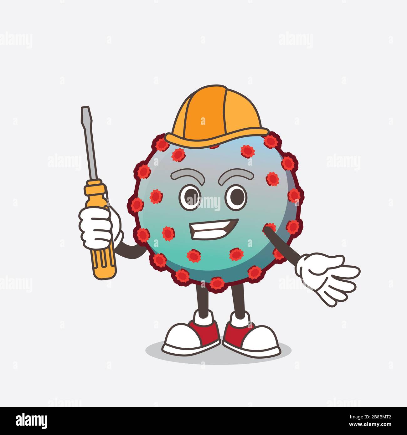 A picture of Virus cartoon mascot character as smart technician Stock ...