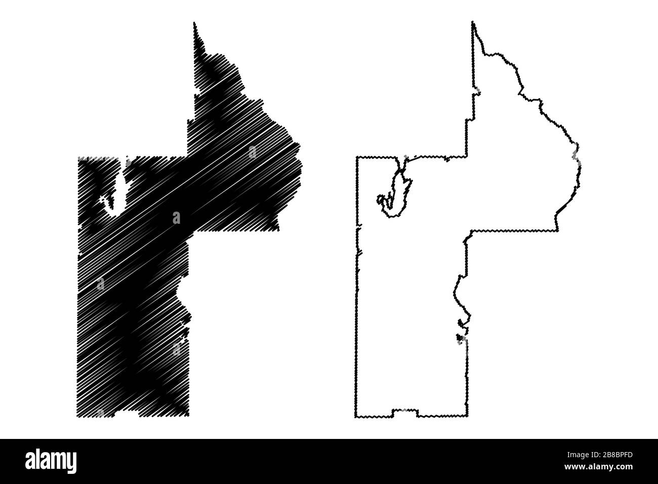 Lake County, Florida (U.S. county, United States of America, USA, U.S., US) map vector illustration, scribble sketch Lake map Stock Vector