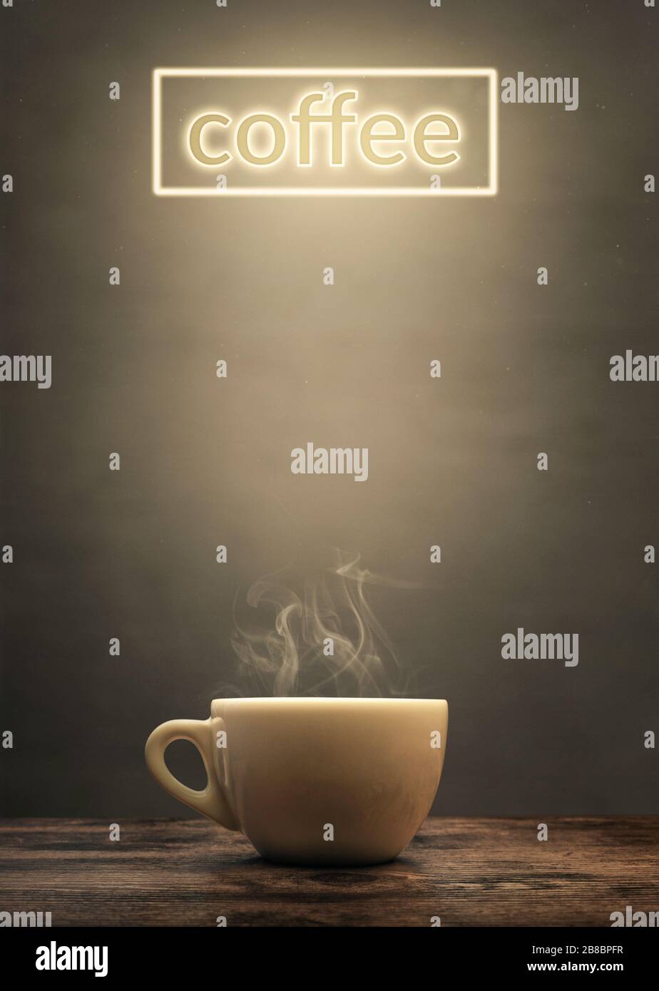 Hot coffee poster with copy space Stock Photo