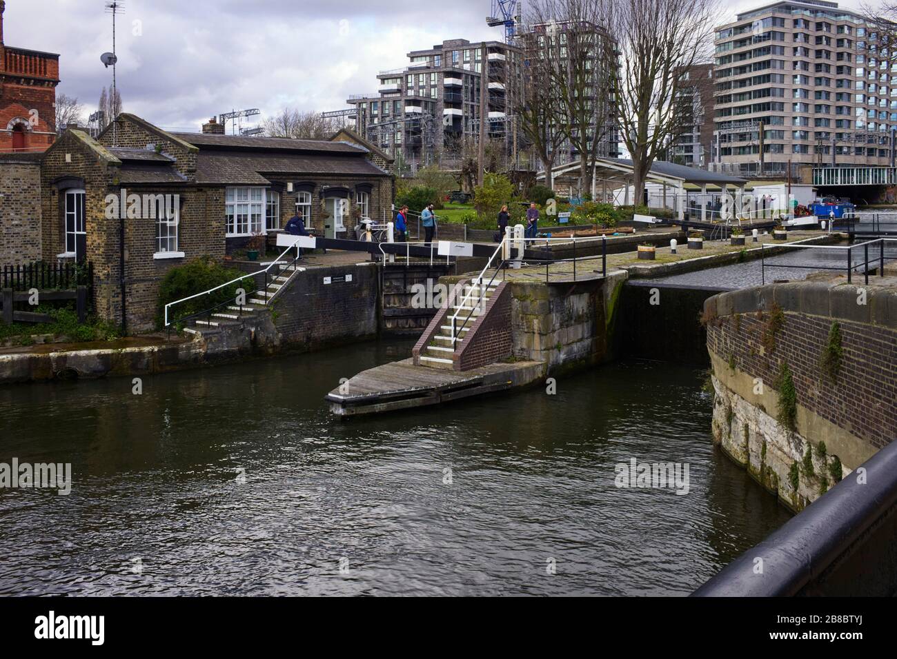 St Pancras Lock on the Regents Park Canal Stock Photo
