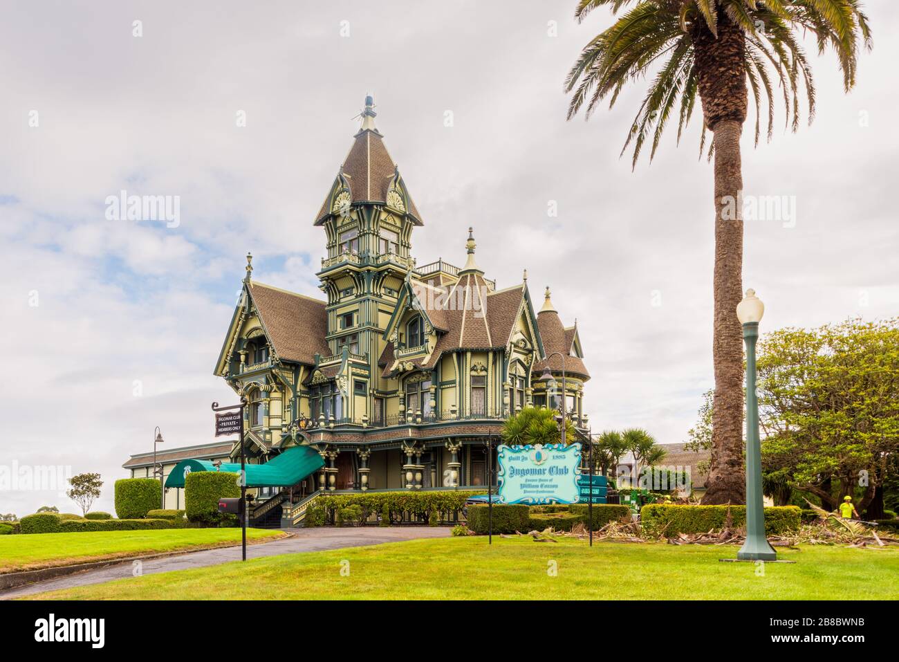 Carson Mansion in Eureka, California, USA, a Victorian style house which was built in 1885. It has been a private club since 1950. Stock Photo