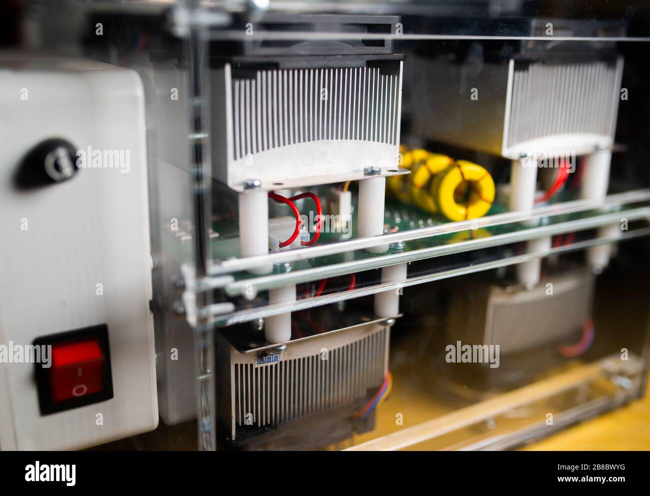 Complex system of equipment and microcircuits at a military base. The ...