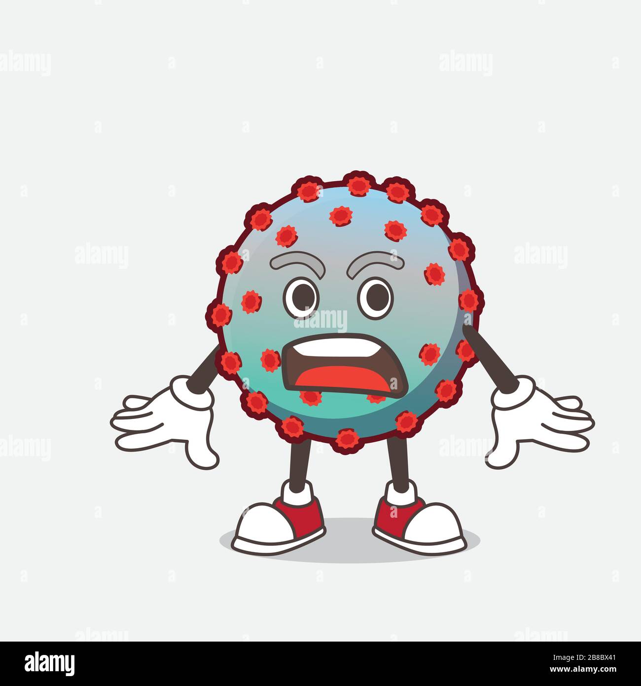 An illustration of Virus cartoon mascot character Stock Vector