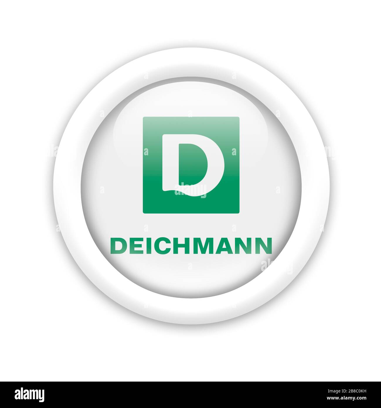 Pogo stick spring Modig at forstå Deichmann logo Stock Photo - Alamy