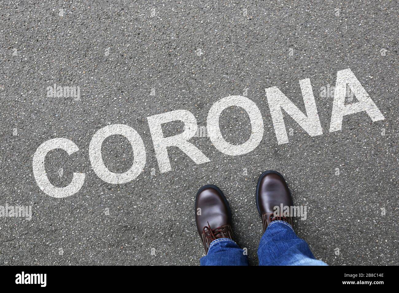 Corona virus coronavirus man business concept illness disease Stock Photo