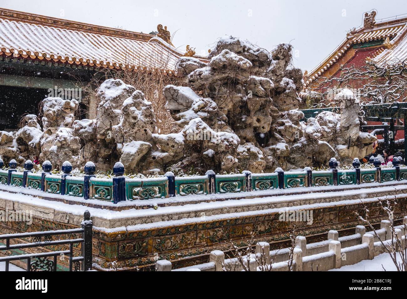 Rocks in Imperial Garden in Forbidden City palace complex in central ...