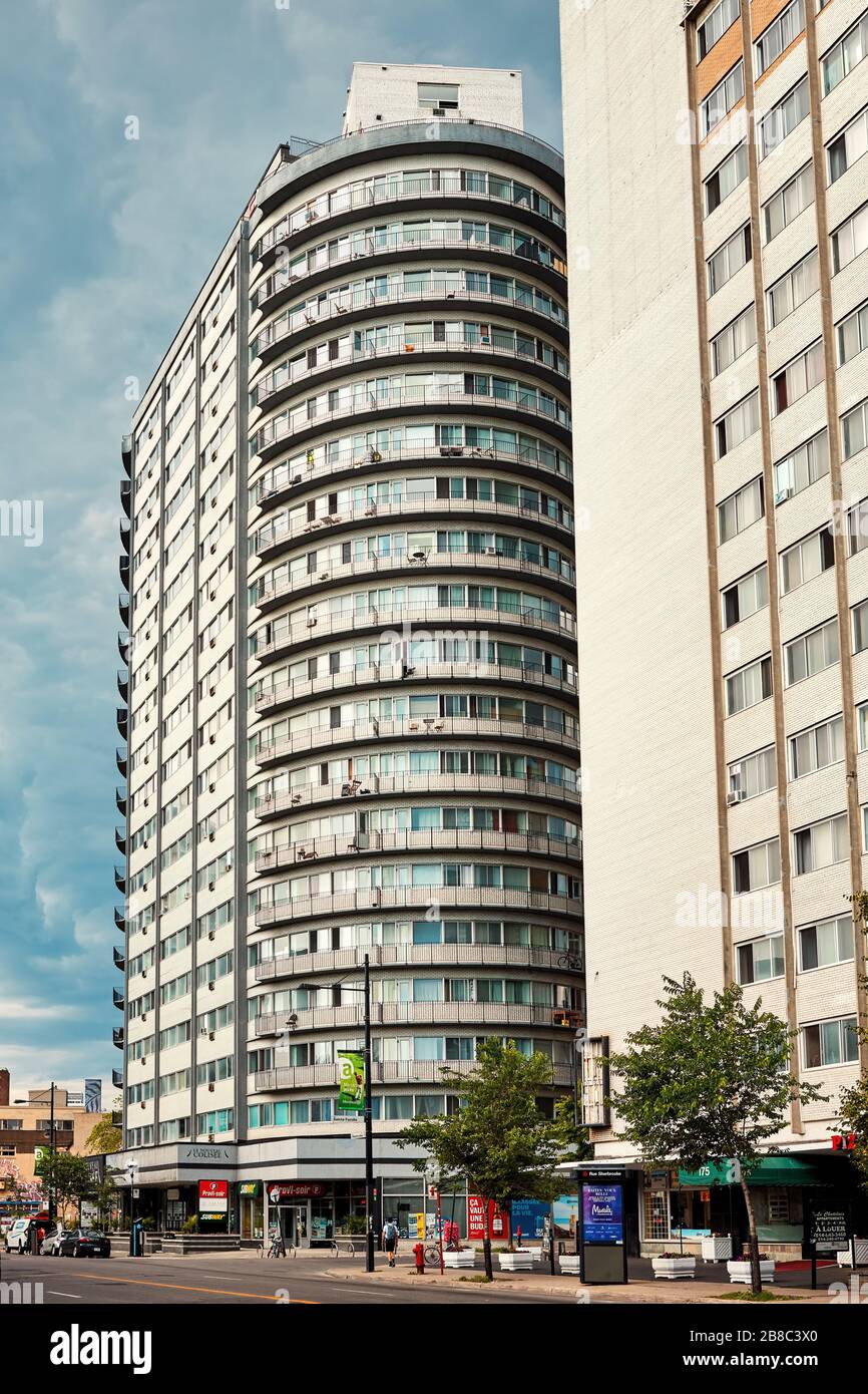June, 2018 Montreal, Canada Le colisee apartment building on