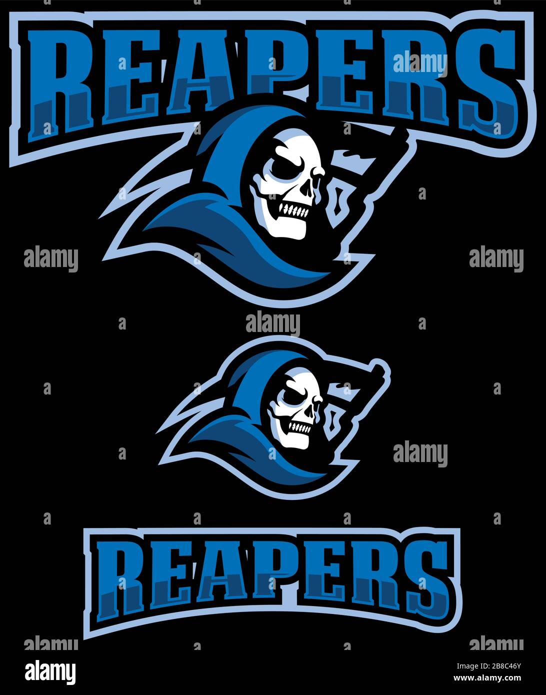 Reaper Head Mascot Logo Illustration Template Stock Vector