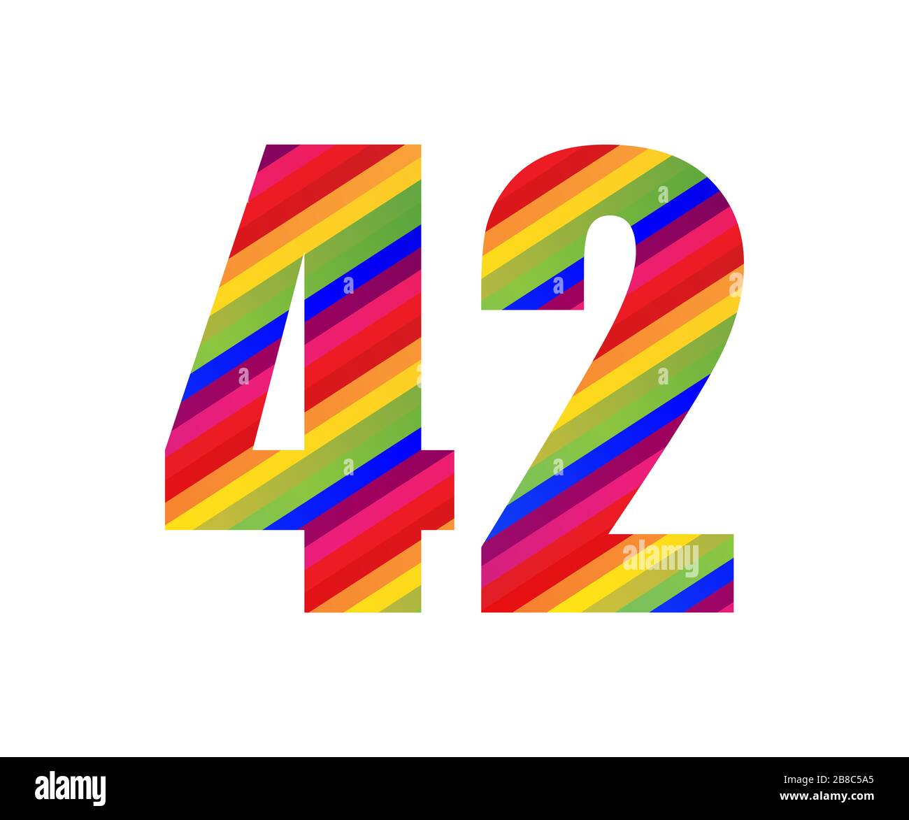 42 Number Rainbow Style Numeral Digit Colorful Forty Two Number Vector 42-number-rainbow-style-numeral-digit-colorful-forty-two-number-vector