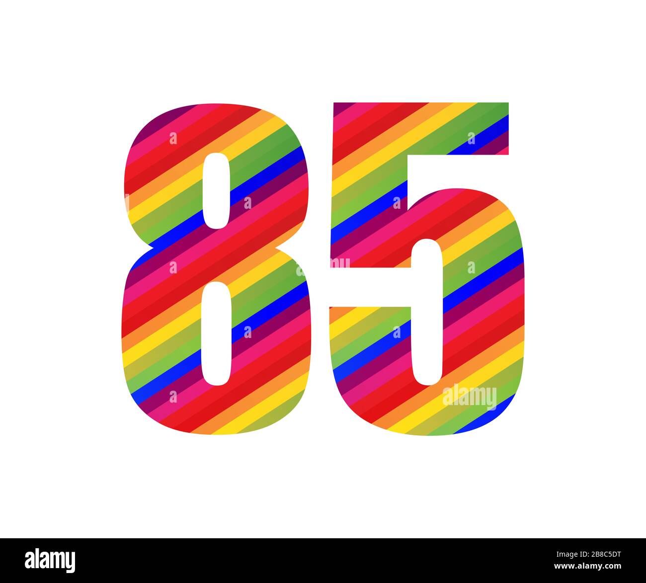 85 Number Rainbow Style Numeral Digit Colorful Eighty Five Number 85-number-rainbow-style-numeral-digit-colorful-eighty-five-number