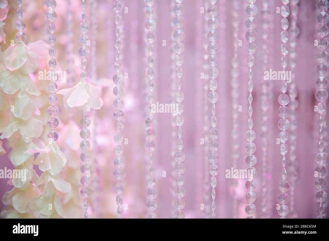 Wedding Table Decoration Crystal Chandelier Background In Blue