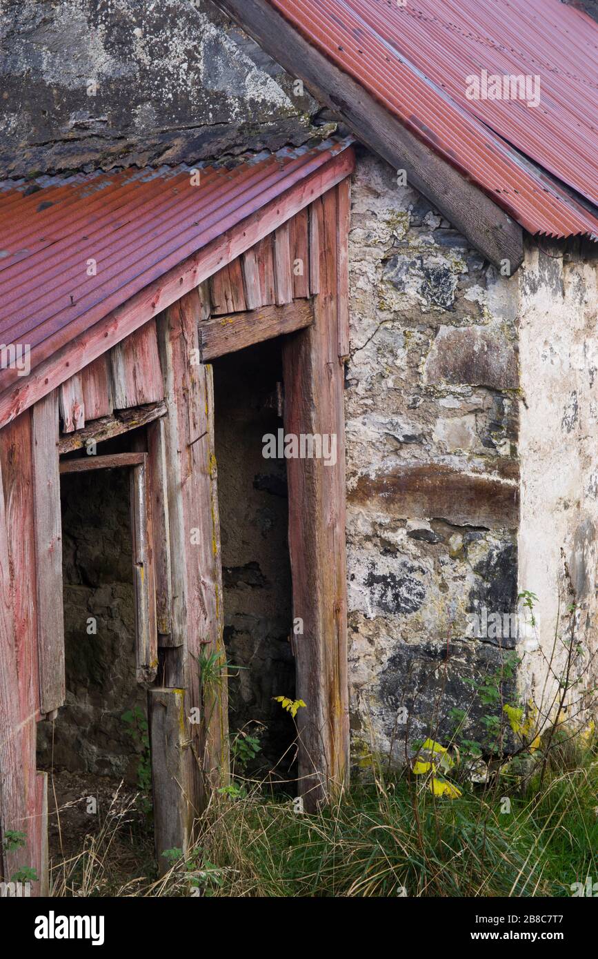 Old or abandoned buildings and vehicles in the West Highlands of
