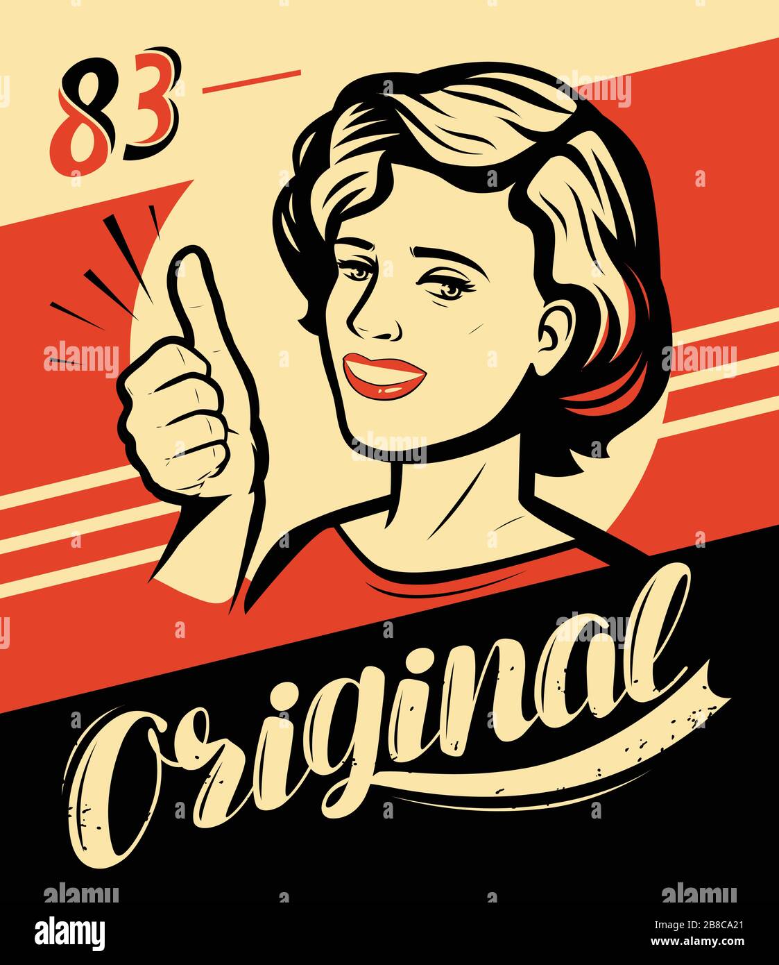 Vintage Woman Power Colorful Poster Pin Stock Vector (Royalty Free)  1308066802