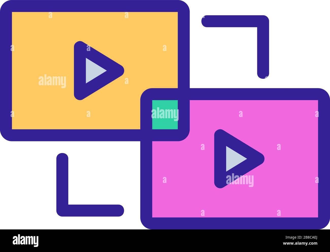 gluing video icon vector outline illustration Stock Vector Image & Art ...