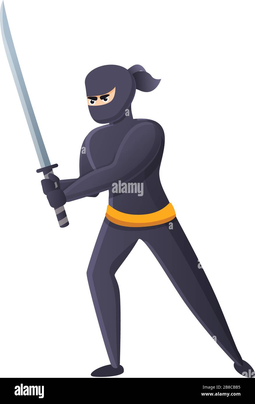 Premium Vector  Cartoon ninja assassin with sword vector illustration