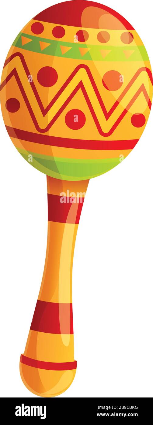 Mexican maraca icon. Cartoon of mexican maraca vector icon for web