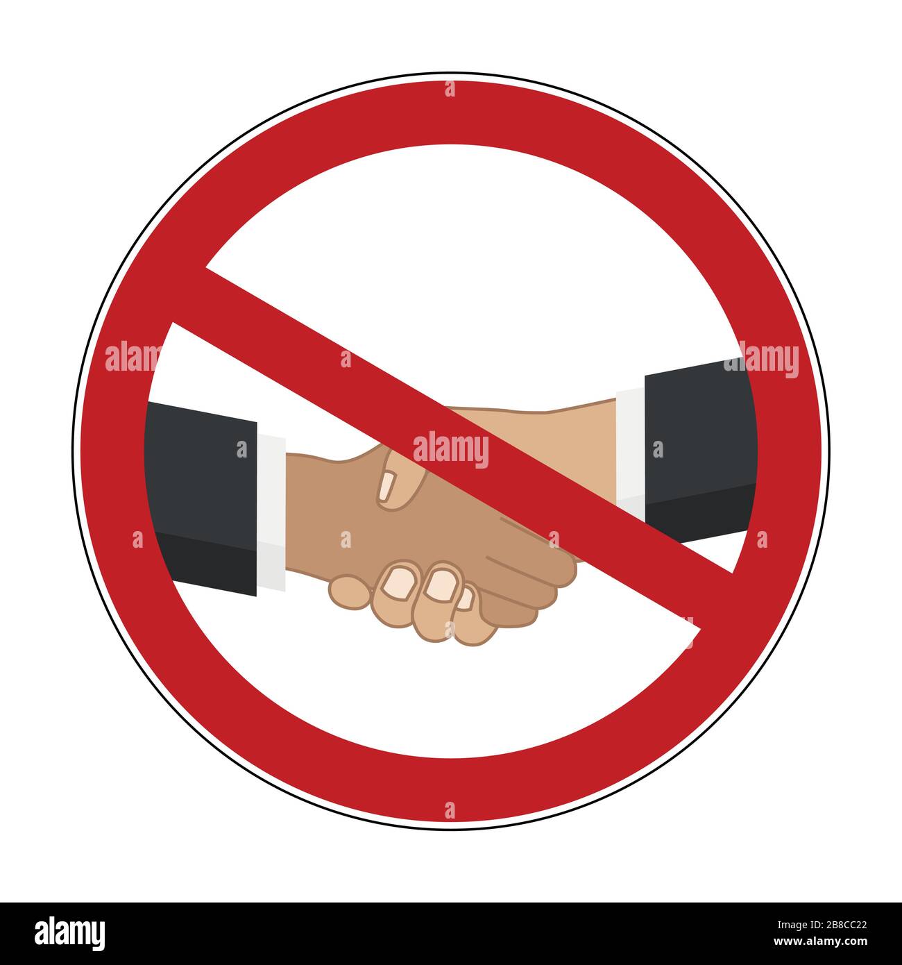 shaking hands prohibited warning sign vector illustration EPS10 Stock ...