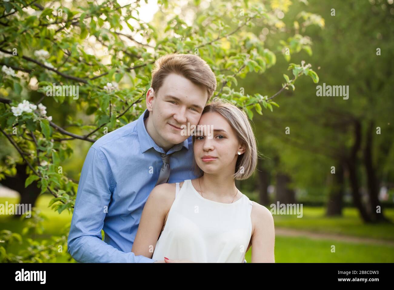 Romantic walking, pretty woman and man Stock Photo - Alamy