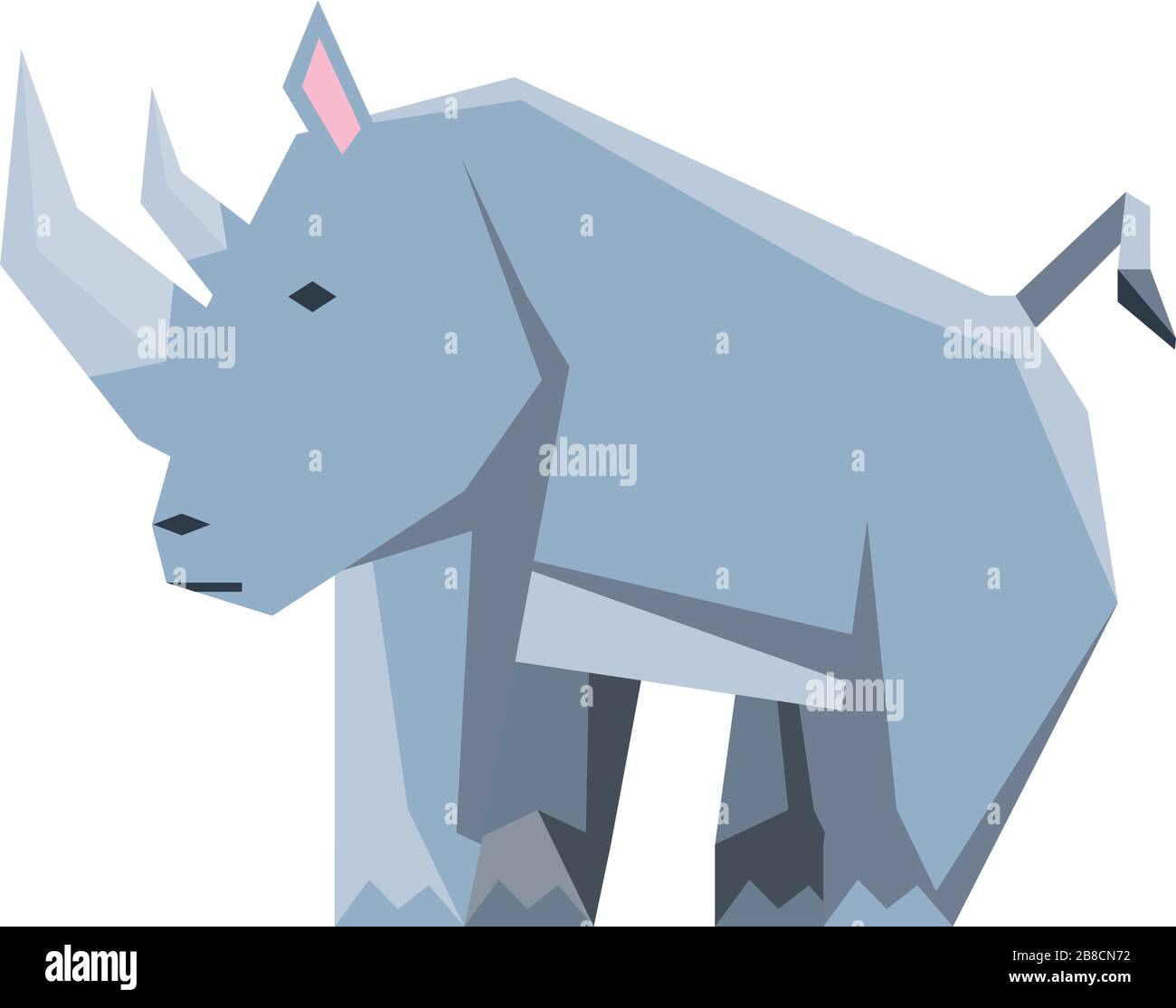 Rhino Geometric Wild Animals On White Background Vector Illustration Design Stock Vector Image Art Alamy