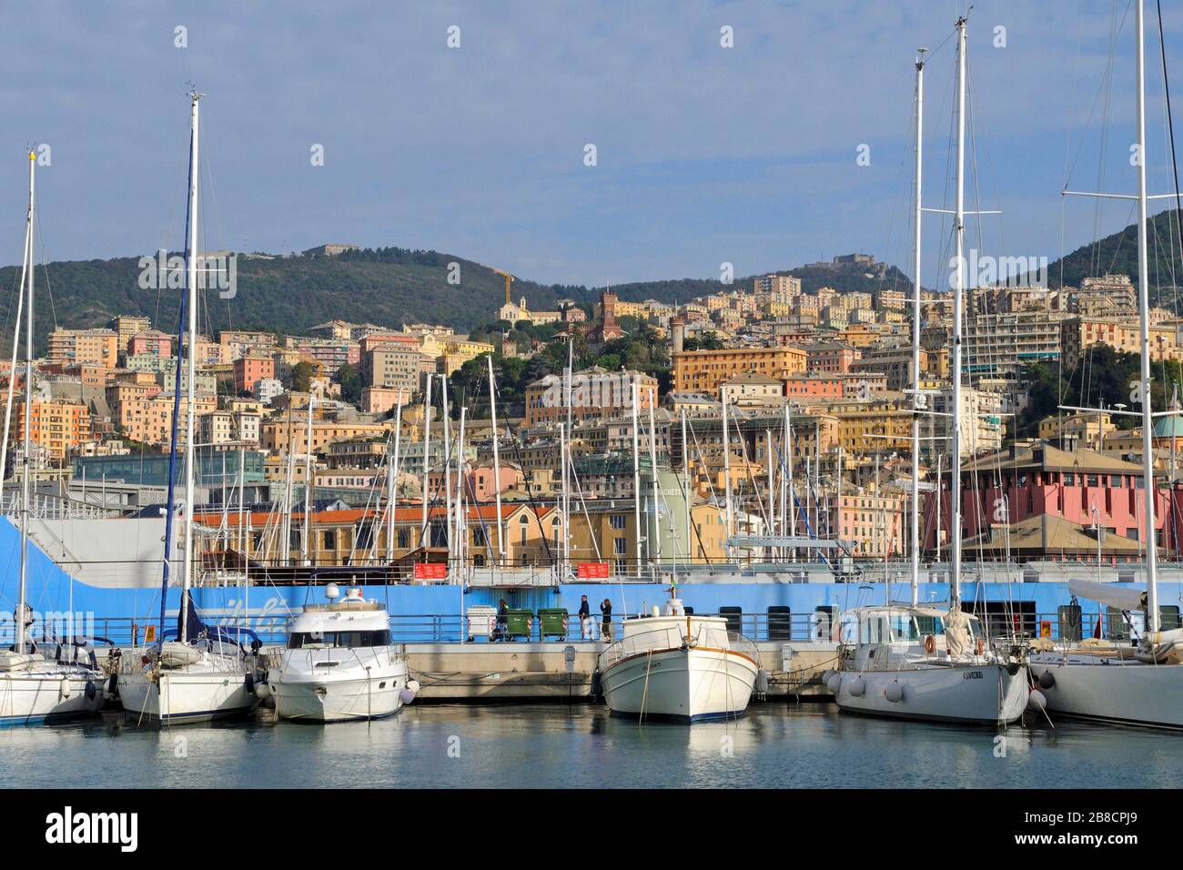 view on the old Port, Expo Genoa, Liguria; Italy, Europe Stock Photo