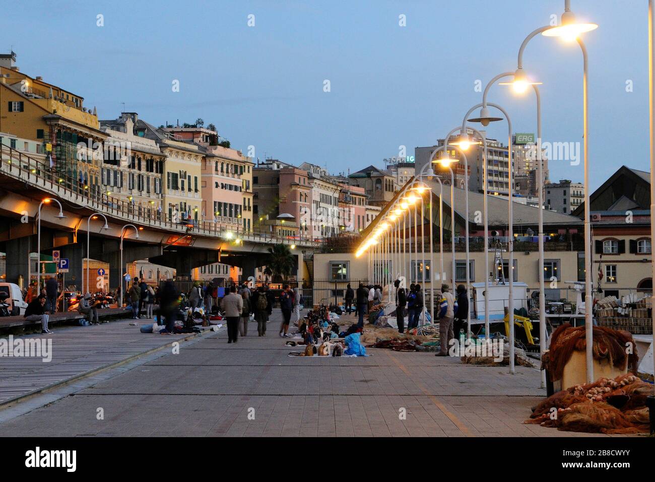 Waterfront, Porto Antico, (Ancient port), Calata Vignoso, Genoa, Ligury, Italy, Europe Stock Photo