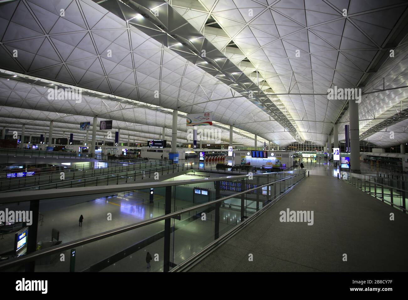 empty hong kong airport Stock Photo