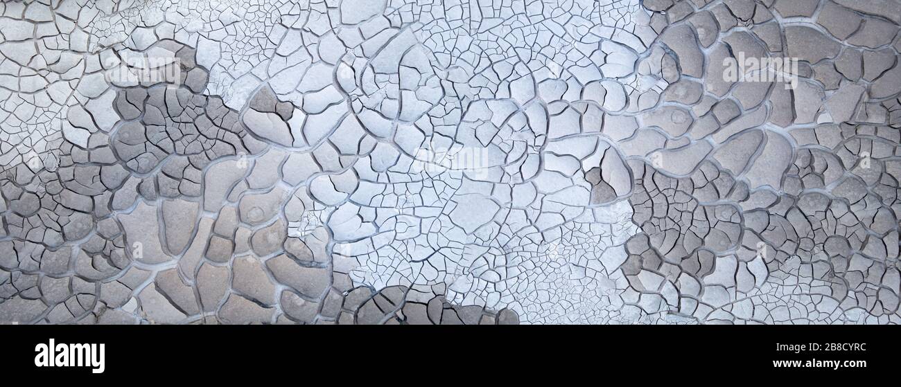 Abstract texture of dried cracked mud Stock Photo