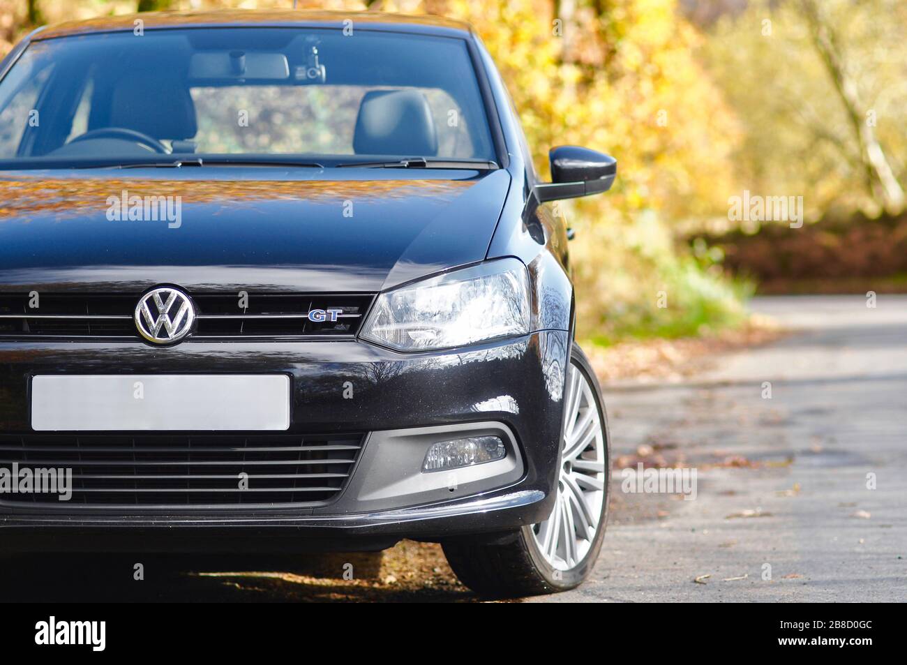VW Volkswagen Polo 6C Blue GT black pearlescent Stock Photo - Alamy