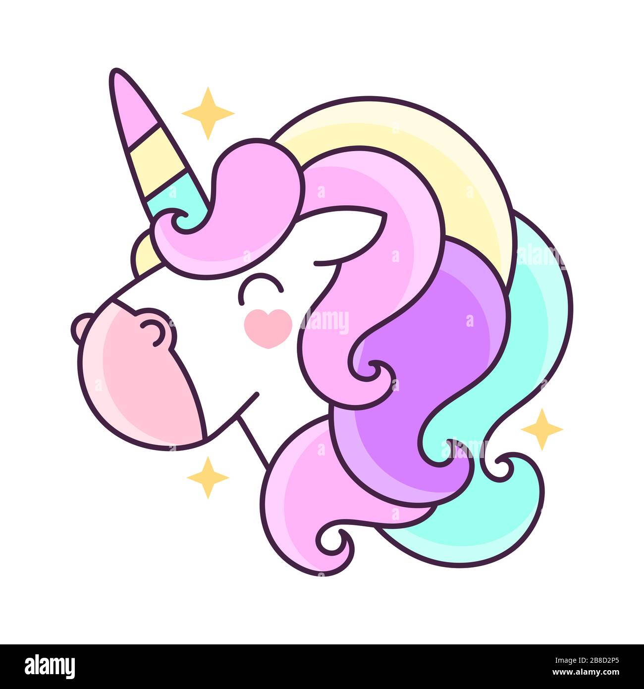 Cute unicorn .Vector cartoon character  for child  card,,  on white   unicorn ho Stock Vector Image & Art - Alamy