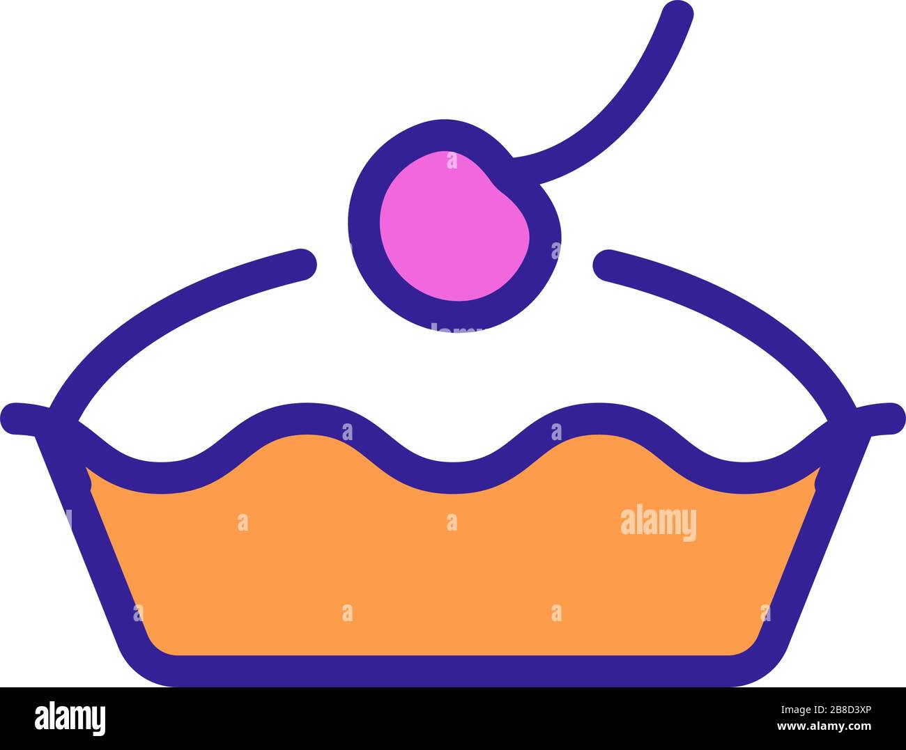 cherry dessert icon vector outline illustration Stock Vector Image ...