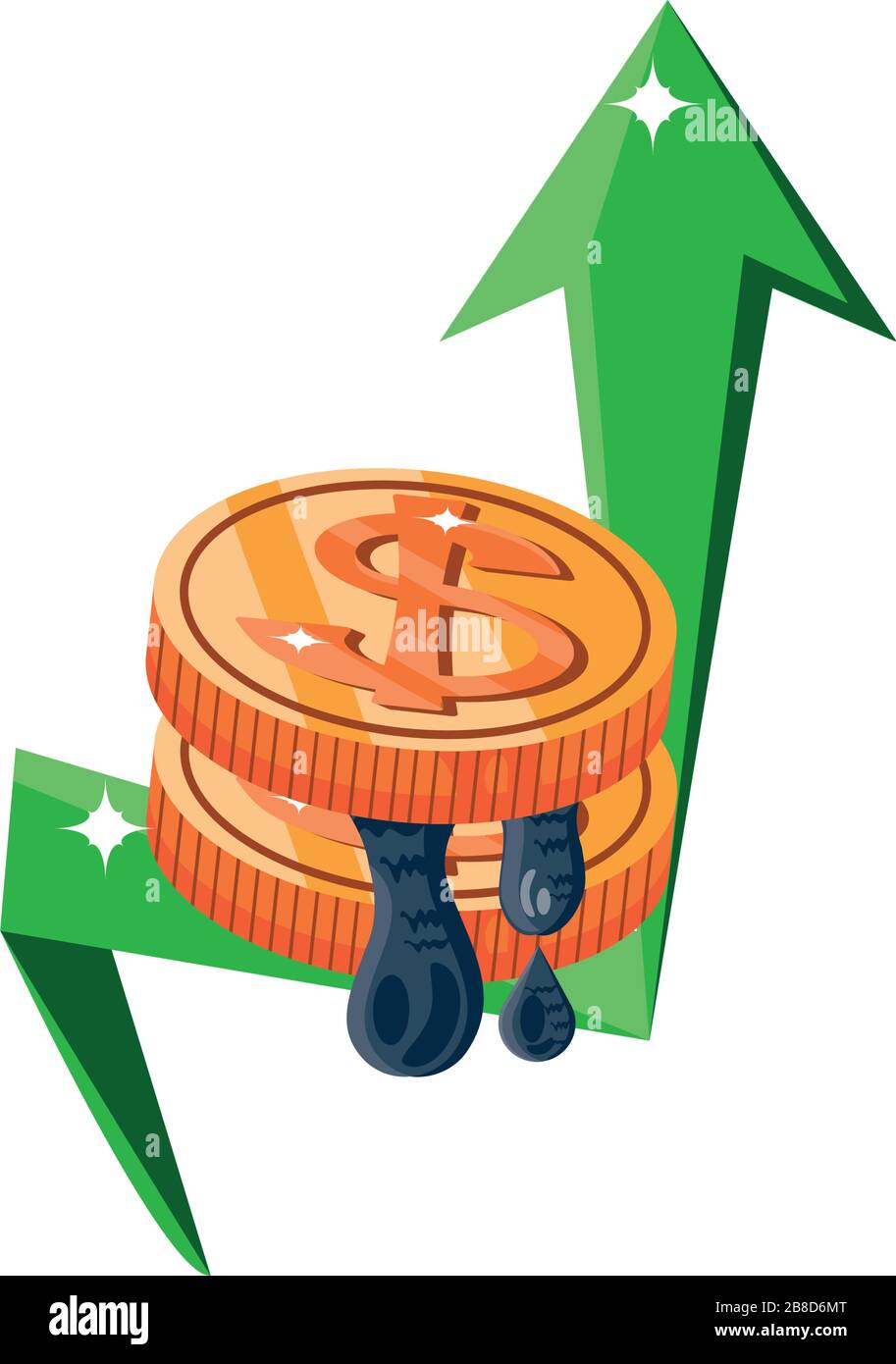 Crude Oil Price Increases, Oil Prices Up Vector Illustration Design