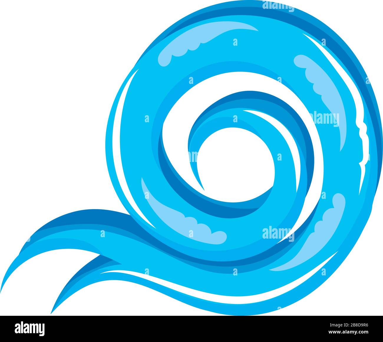 ocean waves with curling on white background vector illustration design ...