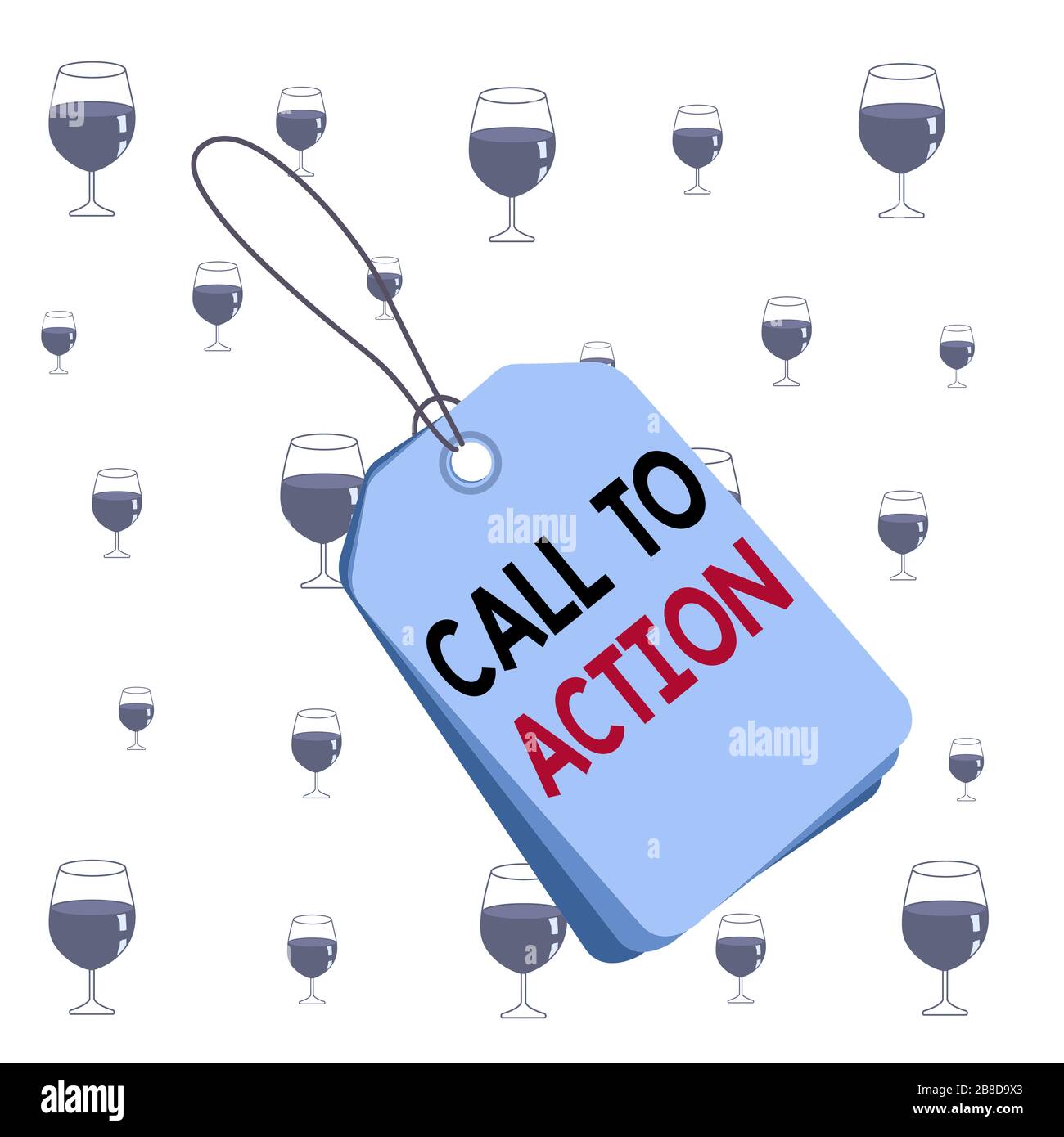 Text sign showing Call To Action. Business photo text exhortation do something in order achieve aim with problem Label rectangle empty badge attached Stock Photo
