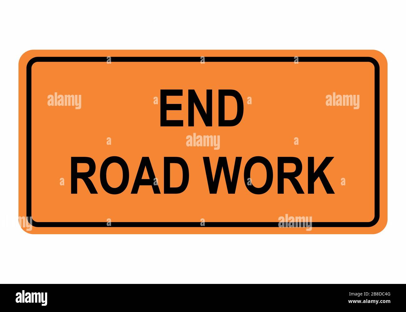 End Road Work Sign Stock Vector