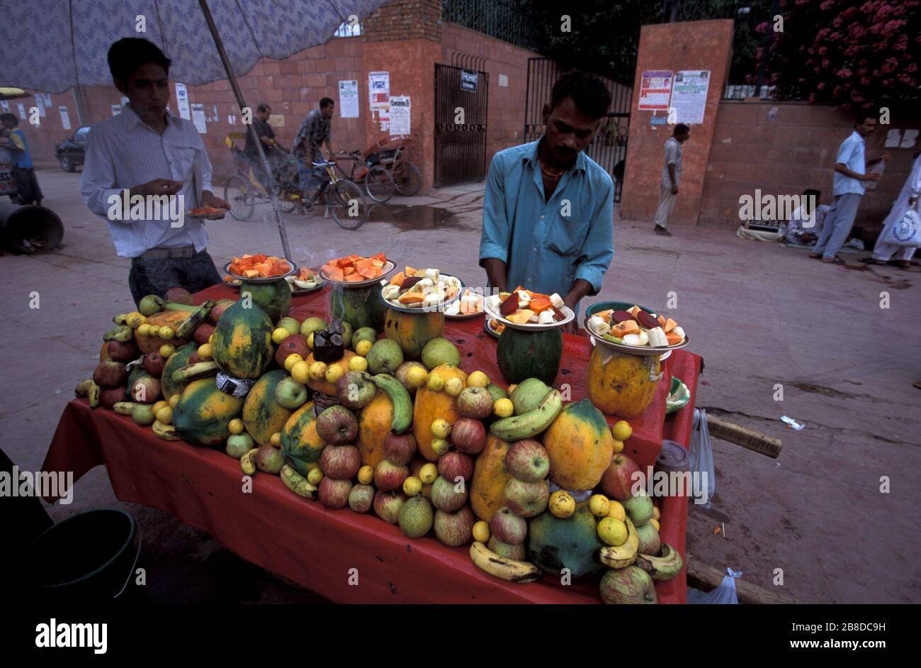 Fruit vendor in Chandni Chowk market Old Delhi India Stock Photo Alamy