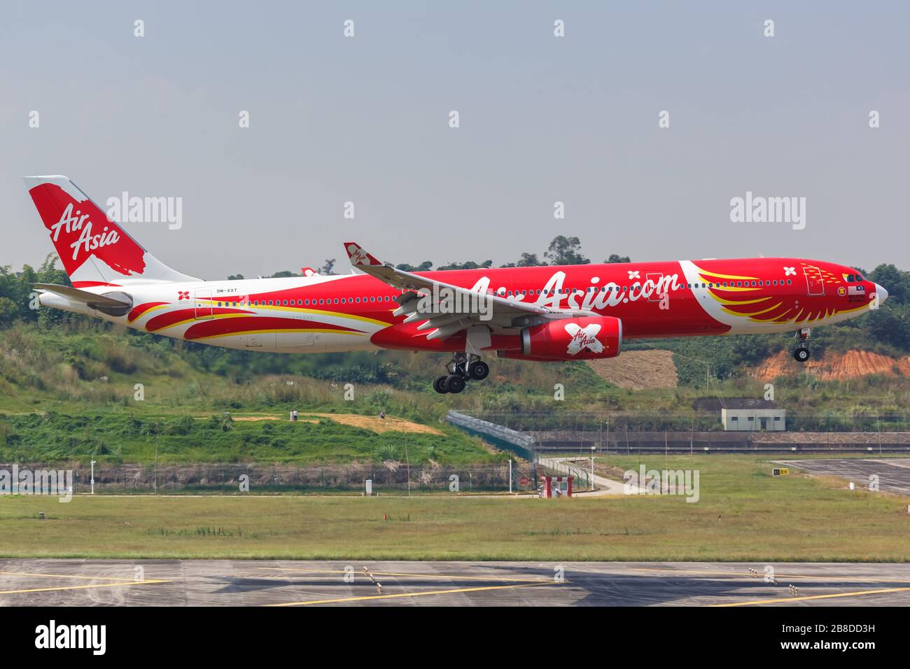 Chengdu, China – September 21, 2019: Air Asia X Airbus A330-300 airplane at Chengdu airport (CTU) in China. Airbus is a European aircraft manufacturer Stock Photo