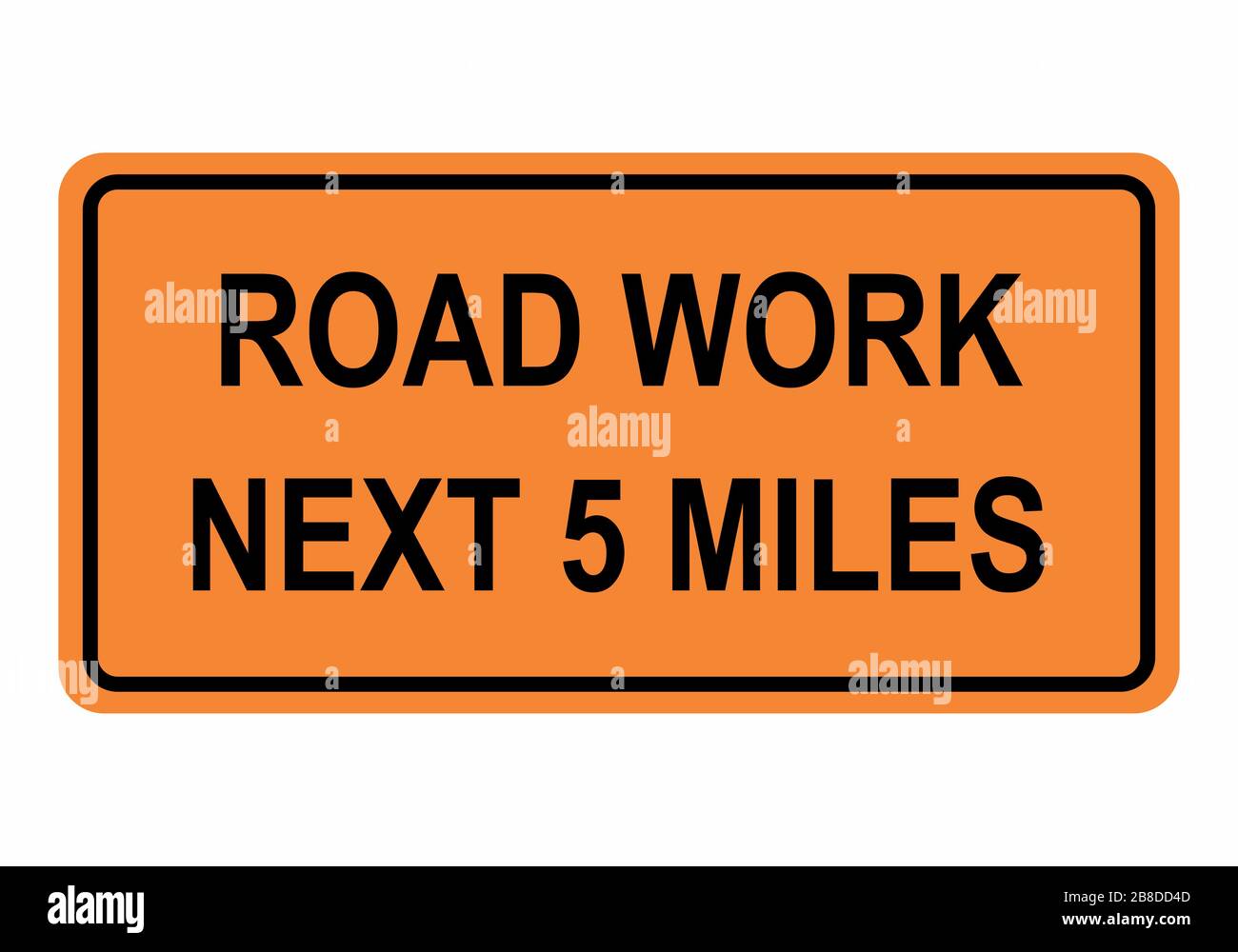 Road Work Next 5 Miles Stock Vector