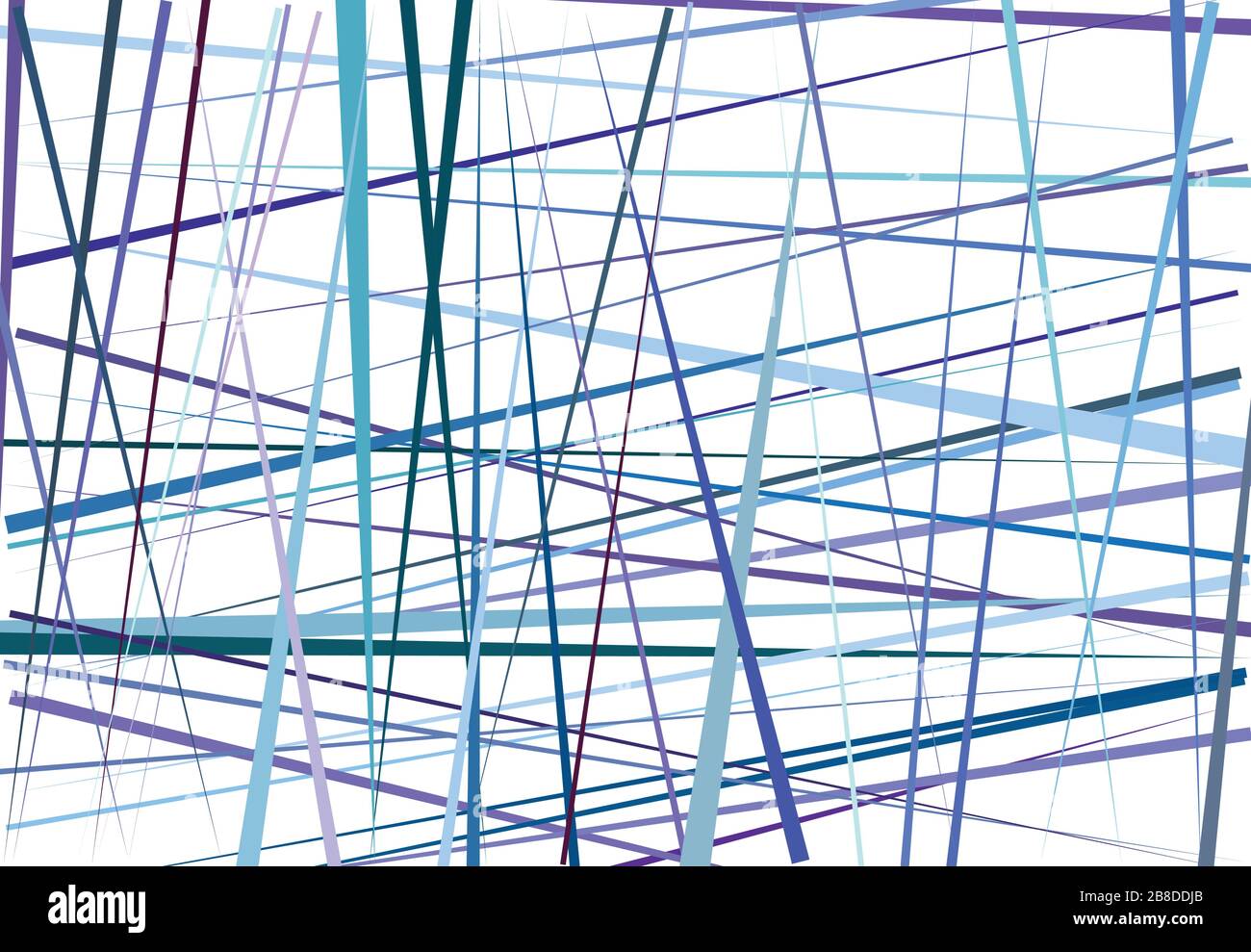 Colorful blue, purple Abstract geometric art with random, chaotic lines ...