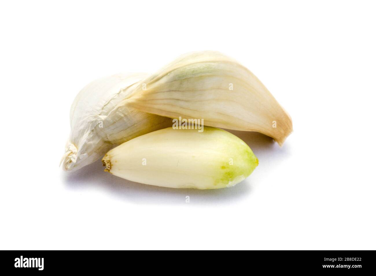 Cloves of garlic isolated on white background Stock Photo - Alamy